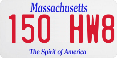 MA license plate 150HW8