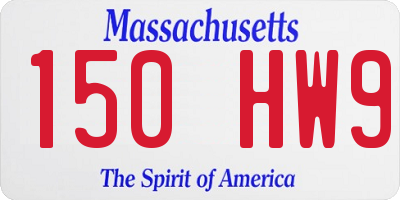 MA license plate 150HW9
