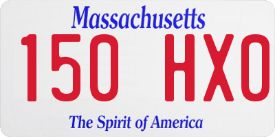 MA license plate 150HX0