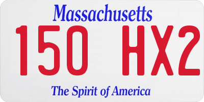 MA license plate 150HX2