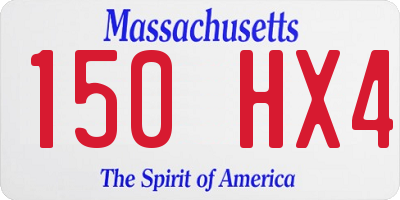 MA license plate 150HX4
