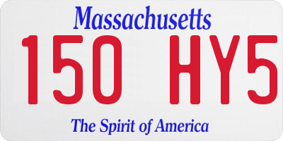 MA license plate 150HY5