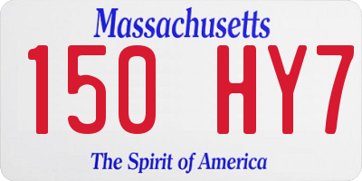 MA license plate 150HY7