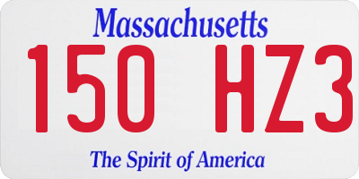 MA license plate 150HZ3