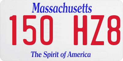MA license plate 150HZ8