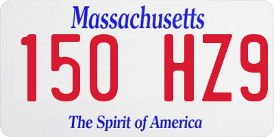 MA license plate 150HZ9