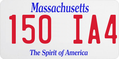 MA license plate 150IA4