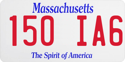 MA license plate 150IA6