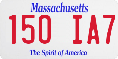 MA license plate 150IA7