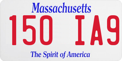 MA license plate 150IA9