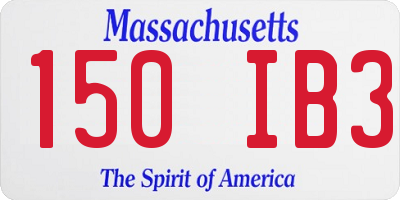 MA license plate 150IB3
