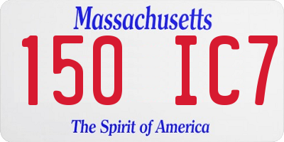 MA license plate 150IC7