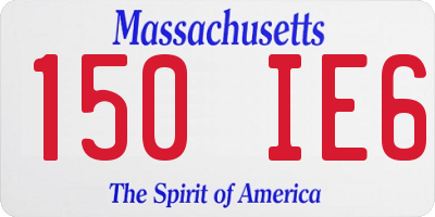 MA license plate 150IE6