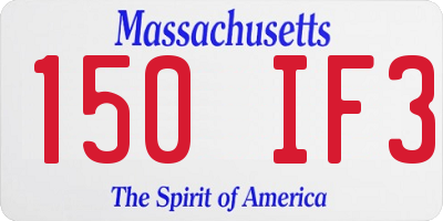 MA license plate 150IF3