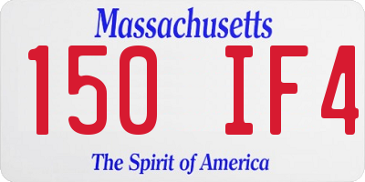 MA license plate 150IF4