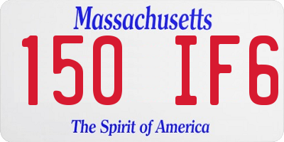 MA license plate 150IF6