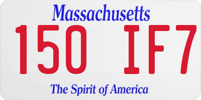 MA license plate 150IF7