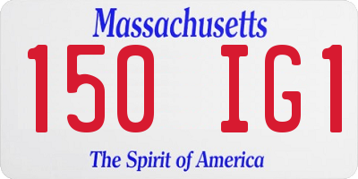 MA license plate 150IG1