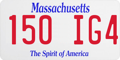 MA license plate 150IG4