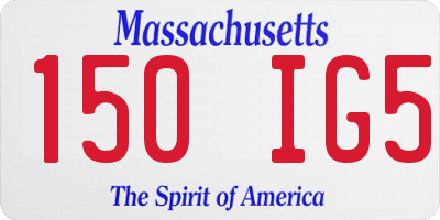 MA license plate 150IG5