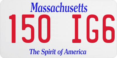 MA license plate 150IG6