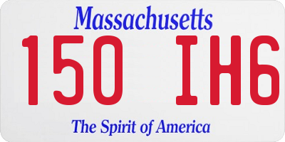 MA license plate 150IH6