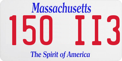 MA license plate 150II3