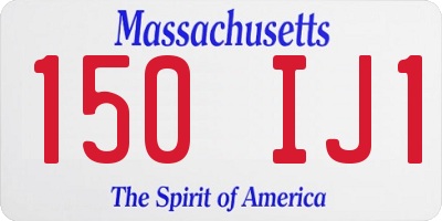 MA license plate 150IJ1