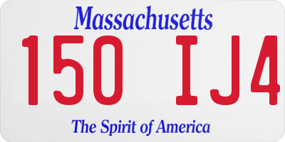 MA license plate 150IJ4