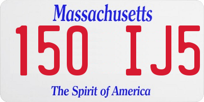 MA license plate 150IJ5