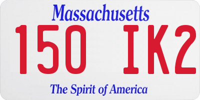 MA license plate 150IK2