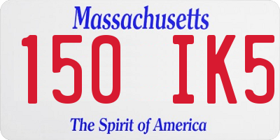 MA license plate 150IK5