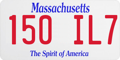 MA license plate 150IL7