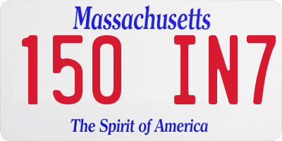 MA license plate 150IN7