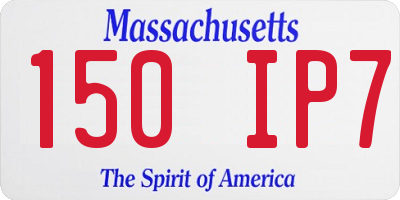 MA license plate 150IP7