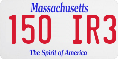 MA license plate 150IR3
