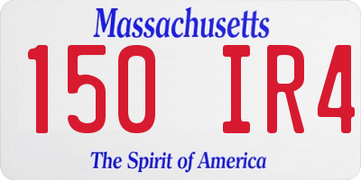 MA license plate 150IR4