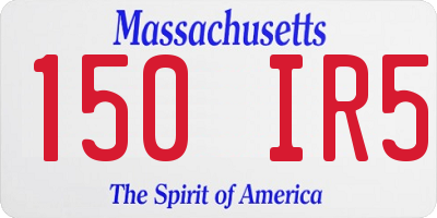 MA license plate 150IR5