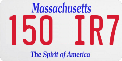 MA license plate 150IR7