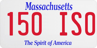 MA license plate 150IS0