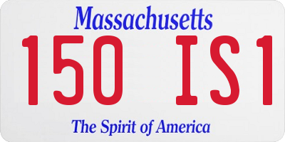 MA license plate 150IS1