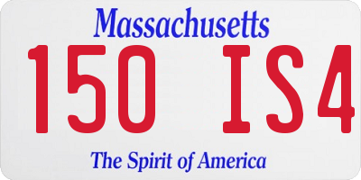 MA license plate 150IS4