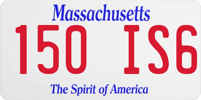 MA license plate 150IS6
