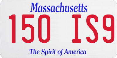 MA license plate 150IS9