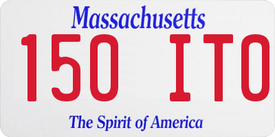 MA license plate 150IT0