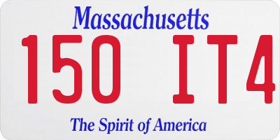 MA license plate 150IT4