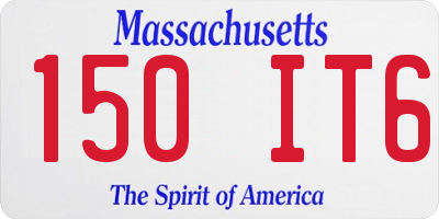 MA license plate 150IT6