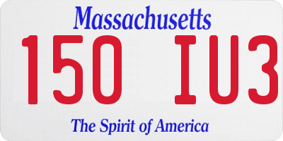MA license plate 150IU3