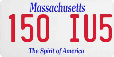 MA license plate 150IU5