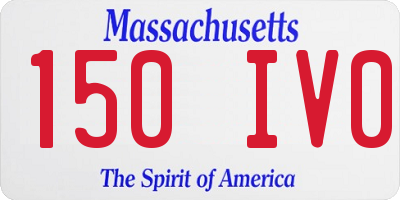 MA license plate 150IV0